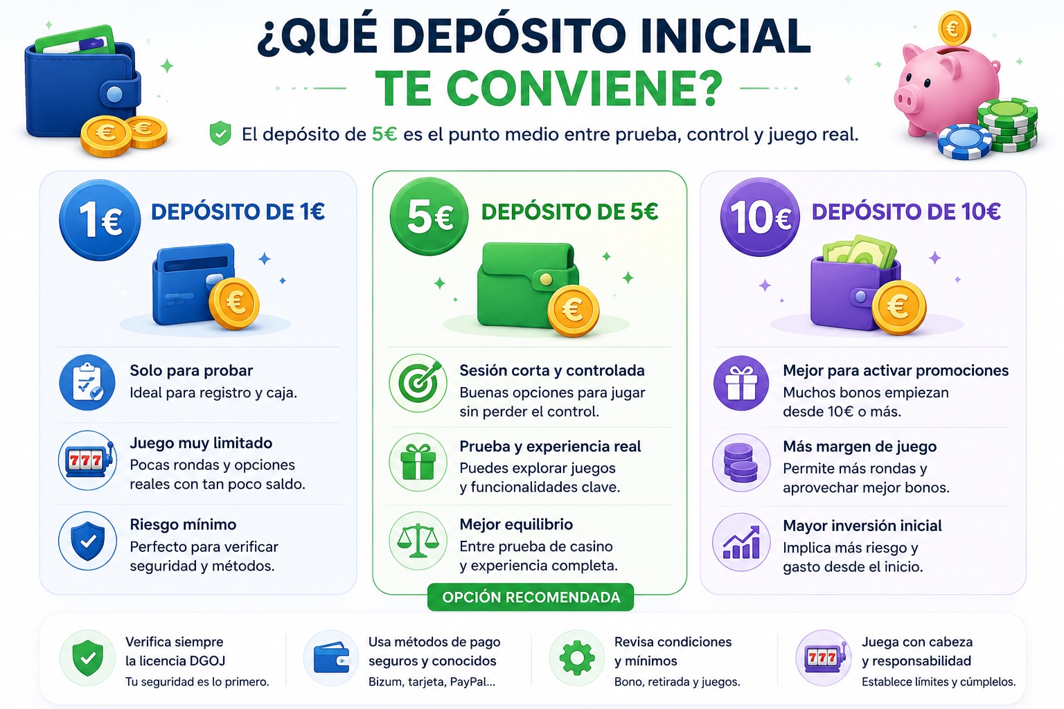 Casinos con Depósito Mínimo de 5 Euros en España ⭐ julio 2026