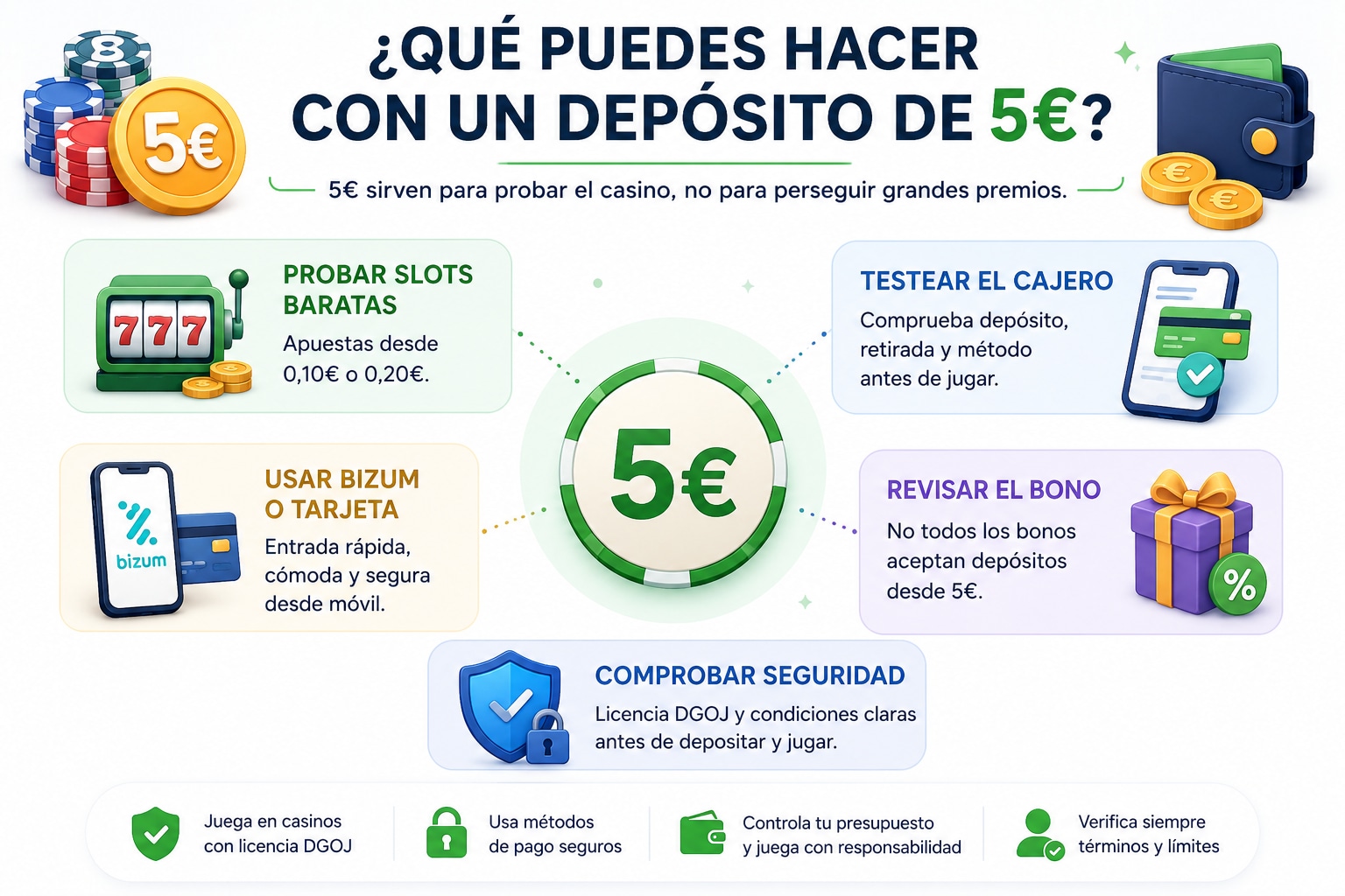 Casinos con Depósito Mínimo de 5 Euros en España ⭐ julio 2026